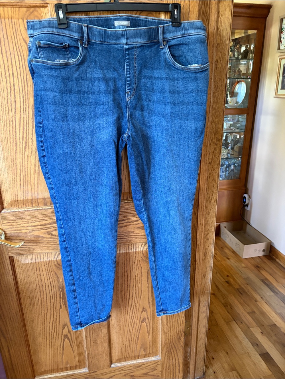 Falls Creek Women's Straight Leg Blue Denim Jeans